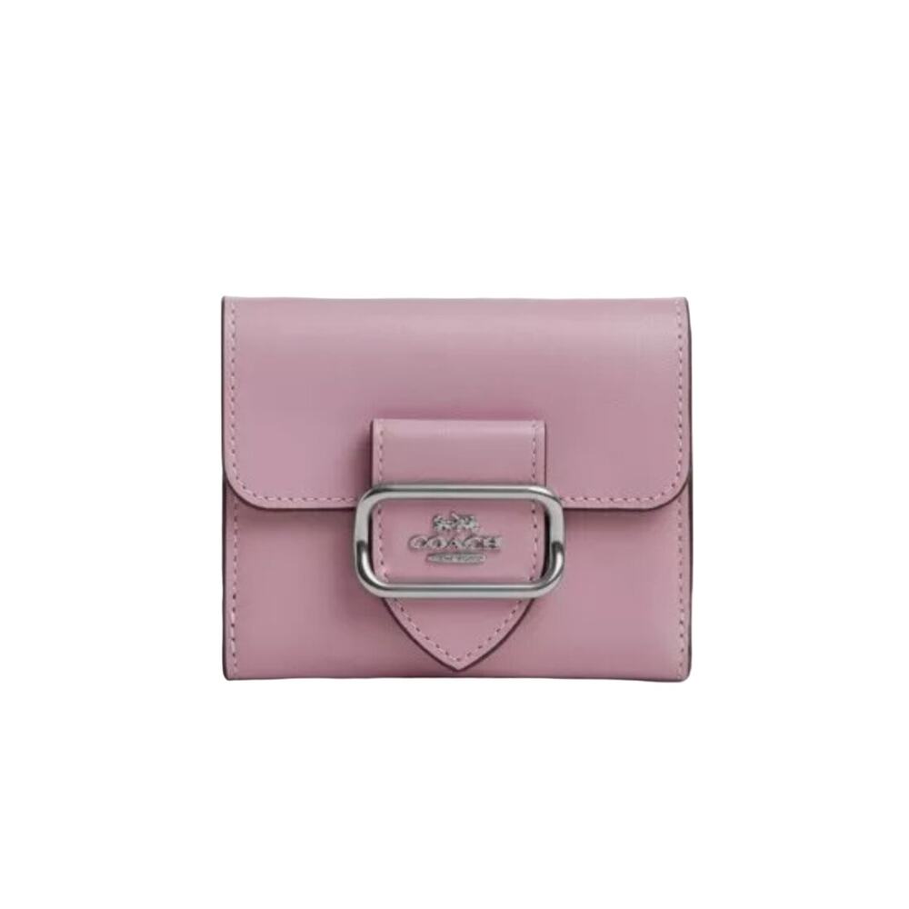 COACH LEATHER MORGAN WALLET IN SILVER/TULIP